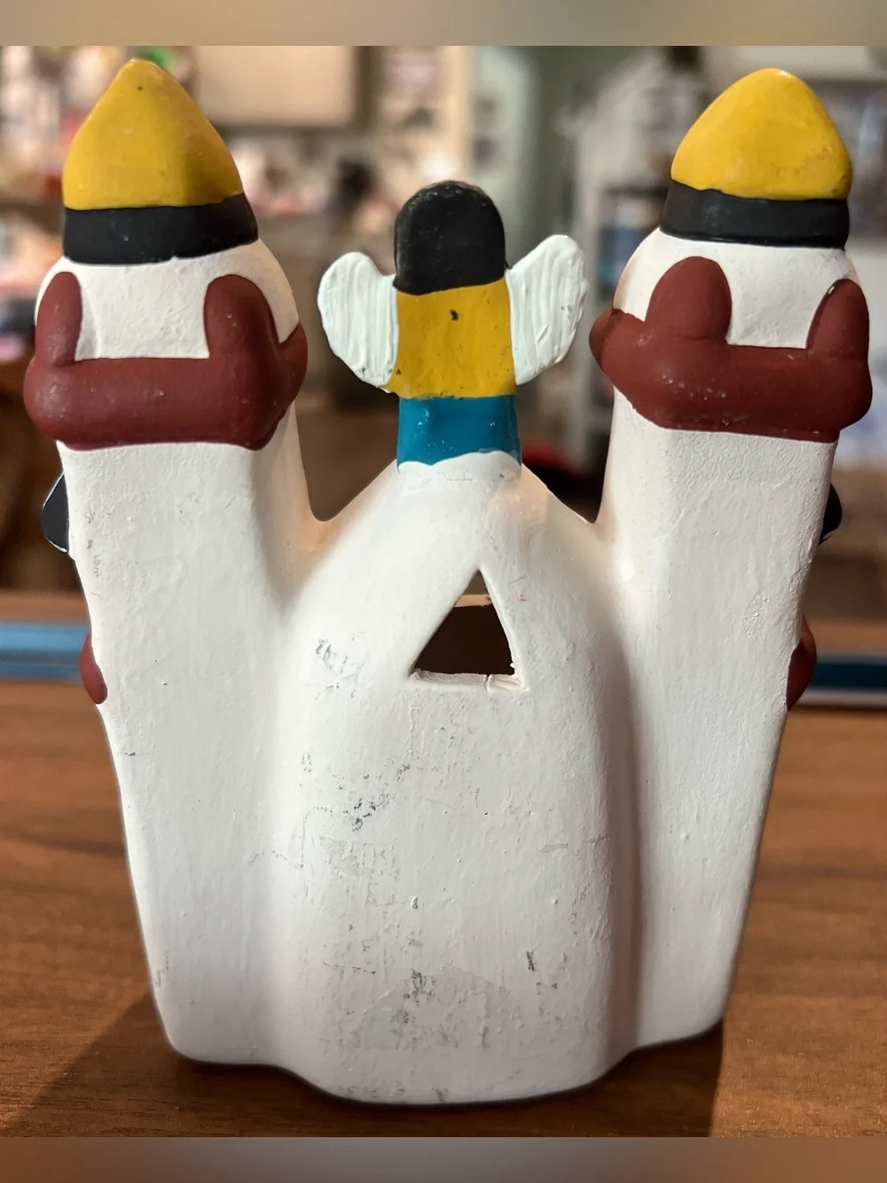 VTG Peru Clay Ceramic Pottery Folk Art Mission Church Nativity Manger Scene